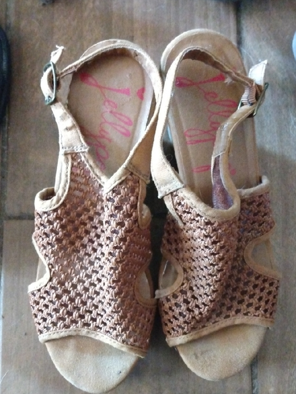 Jellypop Woven Open-Toe Slingback Sandals - Tan